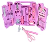 Werkzeugset - 96 teiliger Werkzeugkoffer in pink für Frauen