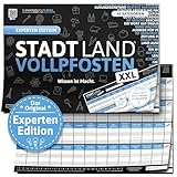 DENKRIESEN Stadt Land Vollpfosten Blue Edition - Spielblock DIN-A3 Format 50 Blatt